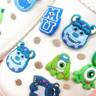 เข็มกลัด ลายการ์ตูนมอนสเตอร์ ตาโต เครื่องประดับ สําหรับตกแต่งรองเท้า Croc Jibbits Charm Monster Jibitz Crocks เหมาะกับผู้ชาย