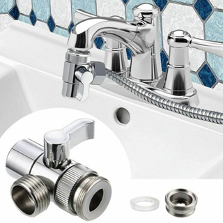 Faucet Diverter Chrome Plastic Silver Water Tap Connector Faucet Adapter