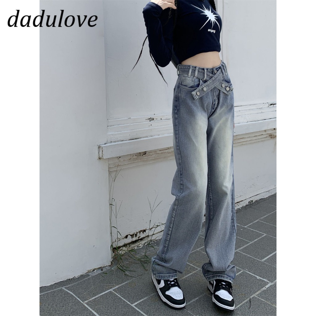 dadulove-new-american-ins-high-street-cross-waist-jeans-niche-high-waist-wide-leg-pants-large-size-trousers