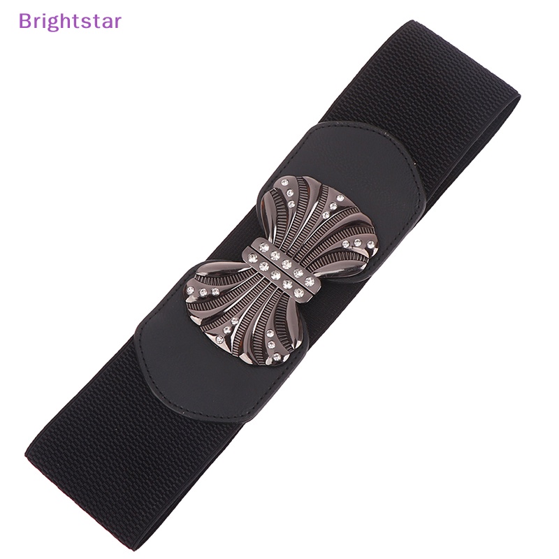 brightstar-เข็มขัดยางยืด-กว้าง-สีดํา-สไตล์เรโทร-สําหรับผู้หญิง-แต่งตัว-ใหม่