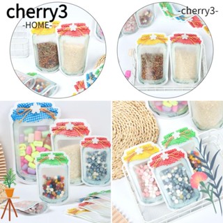 Cherry3 ถุงซีลเก็บขนมขบเคี้ยว บิสกิต แบบพกพา ใช้ซ้ําได้ 10 ชิ้น