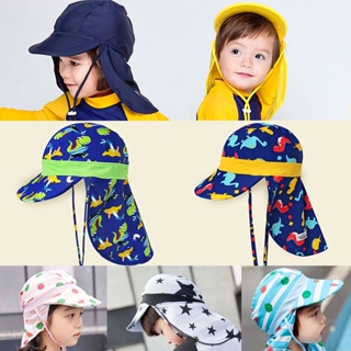 พร้อมส่งในไทย 🔥 หมวกกันแดดเด็ก หมวกว่ายน้ำเด็ก แบบมีที่บังแดดบริเวณหน้าและคอ ขายดี