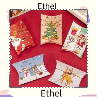 Ethel1 กล่องของขวัญ พิมพ์ลายสโนว์แมน คริสต์มาส สําหรับใส่คุกกี้ 10 ชิ้น