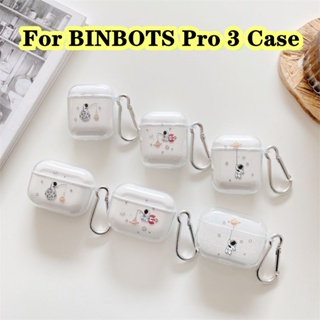 【จัดส่งรวดเร็ว】เคสหูฟัง แบบนิ่ม แบบใส ลายการ์ตูน สําหรับ BINBOTS Pro 3 Pro 3