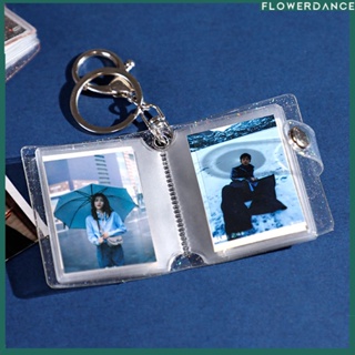 มินิ1-3นิ้วอัลบั้มรูป16กระเป๋า Ins วุ้นสี G Litter ใส Id ผู้ถือบัตรพวงกุญแจจี้หลายผู้ถือบัตร Id บัตรหนังสือ Flowerdance flower