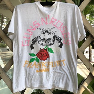 เสื้อยืดแขนสั้น ผ้าฝ้าย พิมพ์ลายกราฟฟิติ Guns N Roses Gunflower Band สไตล์สตรีท สําหรับผู้ชาย