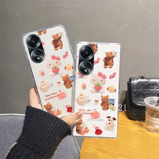 พร้อมส่ง ใหม่ เคสโทรศัพท์มือถือ ซิลิโคนนิ่ม ใส บางมาก กันกระแทก ลายการ์ตูนน่ารัก สําหรับ OPPO A38 4G 2023 A38 4G