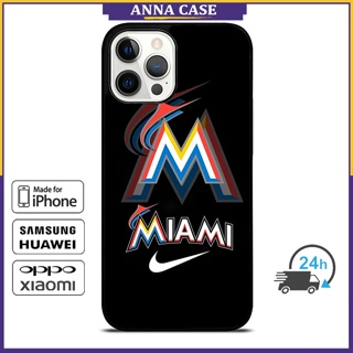 เคสโทรศัพท์มือถือ ลาย Miami Marlins สําหรับ iPhone 14 Pro Max 13 Pro Max Samsung Galaxy Note10+ S21Ultra