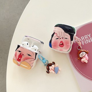 เคสหูฟัง กันน้ํา กันกระแทก ลายผู้หญิง ขอบหยัก สําหรับ Airpods 1 2 3 Pro