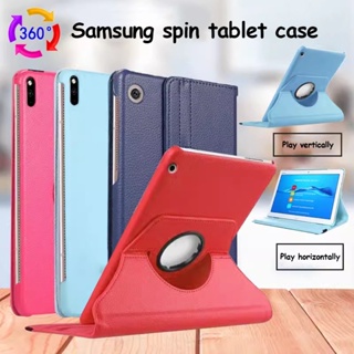 เคสแท็บเล็ตหนัง กันกระแทก ลายลิ้นจี่ หมุนได้ สําหรับ Samsung Galaxy Note 10.1 Tab E 9.6 8.0 A8 10.5 A7 Lite A 8.0 S2 8.0 3 4 10.1 3 Lite 7.0