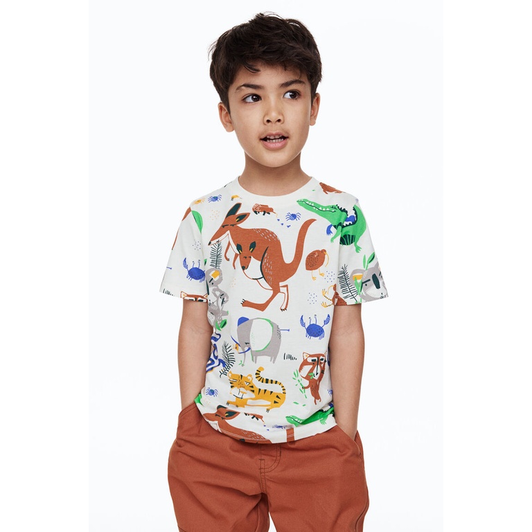 T-shirt Garçon H&M Taille 10-12 Ans - Neuf Avec étiquette (NWT) - 100% Coton - Col Rond Bleu - Toutes Saisons