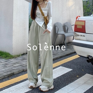 Solenne  กางเกงขายาว คาร์โก้ กางเกง ย้อนยุค 2023 NEW Korean Style Trendy fashion ins A20M08M 36Z230909