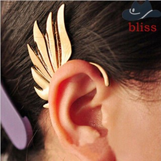 Bliss ต่างหูแบบหนีบ รูปปีก สไตล์พังก์ โกธิค แฟชั่นสําหรับผู้ชาย ผู้หญิง