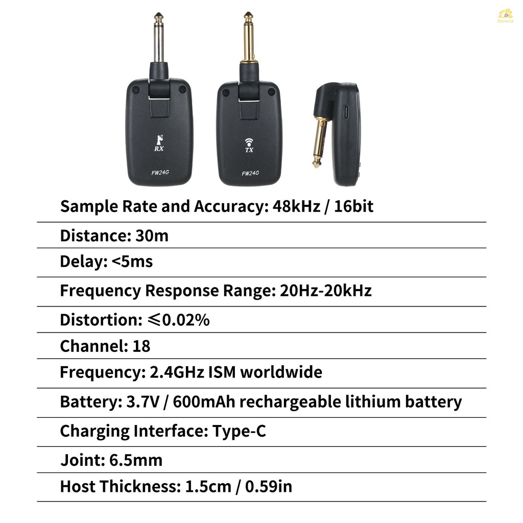 banana-pie-btuty-fw-24g-ปิ๊กอัพรับส่งสัญญาณ-และตัวรับสัญญาณ-ความถี่-2-4g-ism-สําหรับกีตาร์ไฟฟ้า-อะคูสติก-เบส