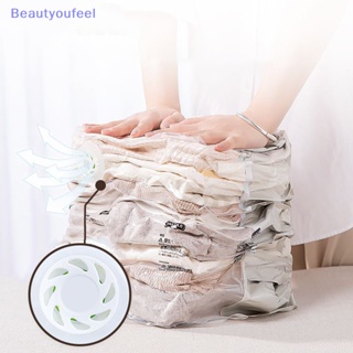 [Beautyoufeel] ถุงพลาสติกสูญญากาศ ขนาดใหญ่ ไม่ต้องปั๊ม สําหรับเก็บเสื้อผ้า ผ้าห่ม