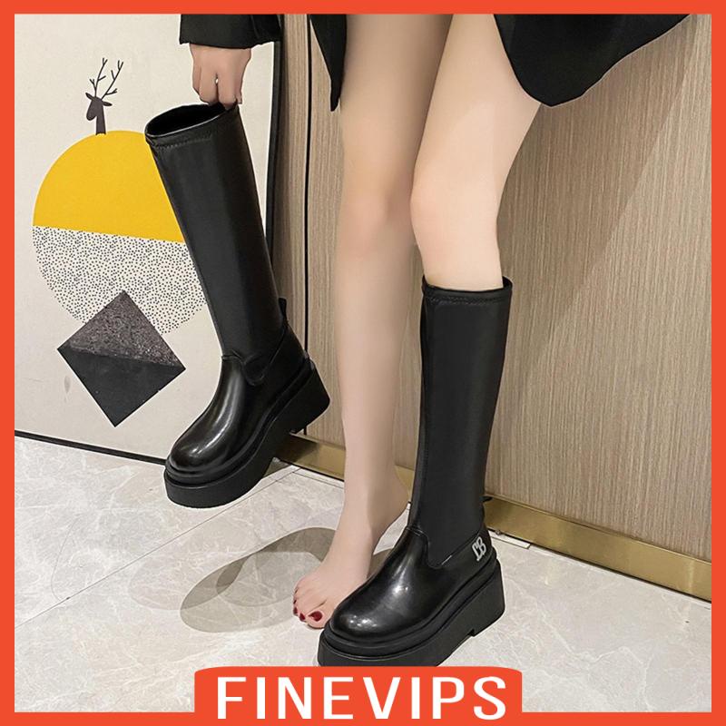 finevips-รองเท้าบูทแพลตฟอร์ม-ยาวถึงเข่า-ส้นหนา-ลําลอง-เหมาะกับการขี่รถ-ปีใหม่-สําหรับผู้หญิง-ภรรยา-เดินทาง
