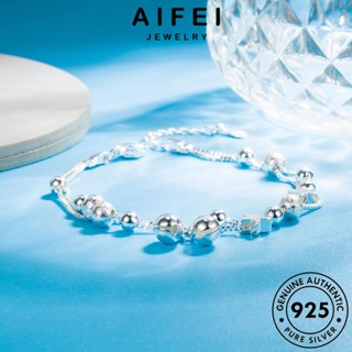 AIFEI JEWELRY แท้ ต้นฉบับ เกาหลี แฟชั่นดับเบิ้ลสตาร์ ผู้หญิง เครื่องประดับ กำไล 925 แฟชั่น เงิน กำไลข้อมือ ผู้หญิง Silver เครื่องประดับ B49