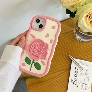 เคสโทรศัพท์มือถือ ซิลิโคนนิ่ม ลายดอกกุหลาบ สําหรับ iPhone 14 13 12 11 Pro MAX