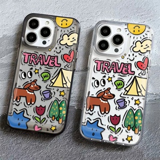 Graffiti Puppy Phone Case For Iphone 14 Phone Case for iphone 11/13 Soft Case For Iphone12promax Transparent XR Large Hole 7/8P