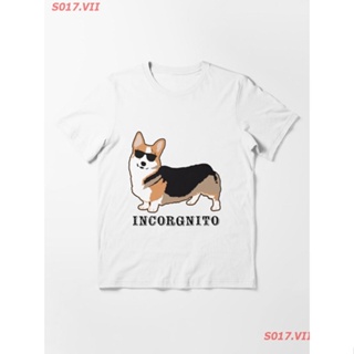 【hot sale】S017.VII การ์ตูนตลก Incorgnito Corgi Dog Essential T-Shirt  เสื้อยืดคู่รัก ลูกสุนัข
