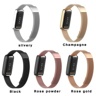 Milanese สายนาฬิกาข้อมือ สเตนเลส สําหรับ Fitbit Luxe Milan watch strap Luxe แม่เหล็กดึงดูด