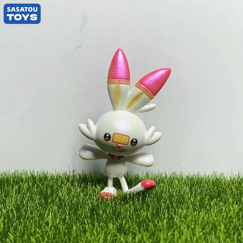 ของเล่นฟิกเกอร์ pokemon Scorbunny Raboot Cinderace Grookey Thwackey ...