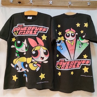 The Powerpuff girl! T-Shirt Bleached Fabric Unisex New Work Old Soft No Side Seams Sink Screen Front And Back!