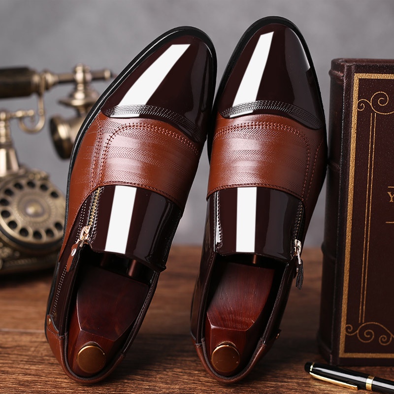 สไตล์ใหม่บวกขนาดรองเท้าธุรกิจ-รองเท้าหนังแท้สำหรับผู้ชาย