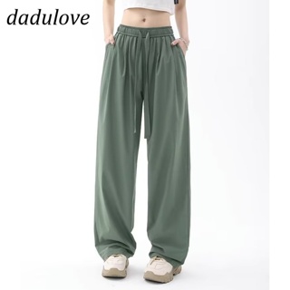 DaDulove💕 New Korean Version of Ins Ice Silk Casual Pants High Waist Niche Straight Pants Loose Large Size Trousers