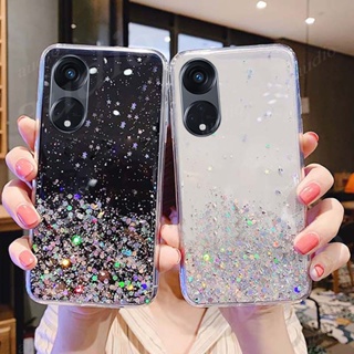 พร้อมส่ง เคสโทรศัพท์มือถือ ซิลิโคนนุ่ม TPU ใส แต่งกลิตเตอร์ดาว ไล่โทนสี หรูหรา สําหรับ Oppo A98 A98 5G A98 A1 A78 A58 A1Pro A17 A17k