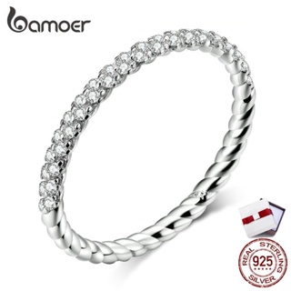 BAMOER Romantic Lover Ring Genuine 925 Sterling Silver