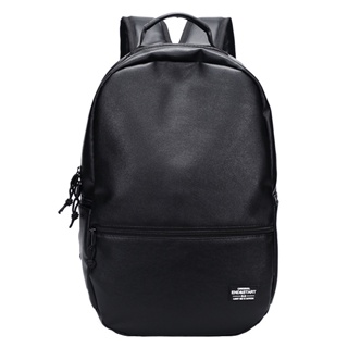 กระเป๋าเป้สะพายหลัง หนัง pu ขนาดใหญ่ จุของได้เยอะ กันน้ํา เหมาะกับนักเรียนมัธยมปลาย อินเทรนด์สําหรับผู้ชาย กระเป๋าเป้สีดำ