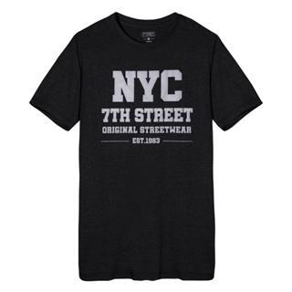 📦พร้อมส่ง ผ้าฝ้ายบริสุทธิ์ 7th Street เสื้อยืด รุ่น MOG102 ( สีเทาดำ ) T-shirt