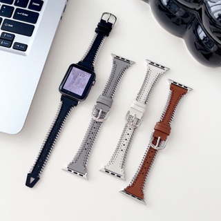 สายนาฬิกาข้อมือ สายหนัง แฮนด์เมด สําหรับ Apple Watch 8 7 6 SE 5 4 3 2 1