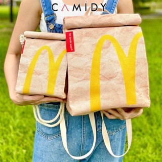 Camidy McDonalds กระเป๋าเป้สะพายหลังถุงกระดาษผู้หญิงความจุขนาดใหญ่กระเป๋านักเรียนนักศึกษาวิทยาลัยสไตล์ลำลอง