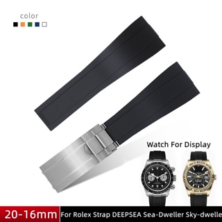 สายนาฬิกาข้อมือ ยางซิลิโคนนิ่ม 22 มม. สําหรับ Rolex DeepSea Sea-dweller Sky-dweller DeepSea Watch Band Tudor Seiko Belt