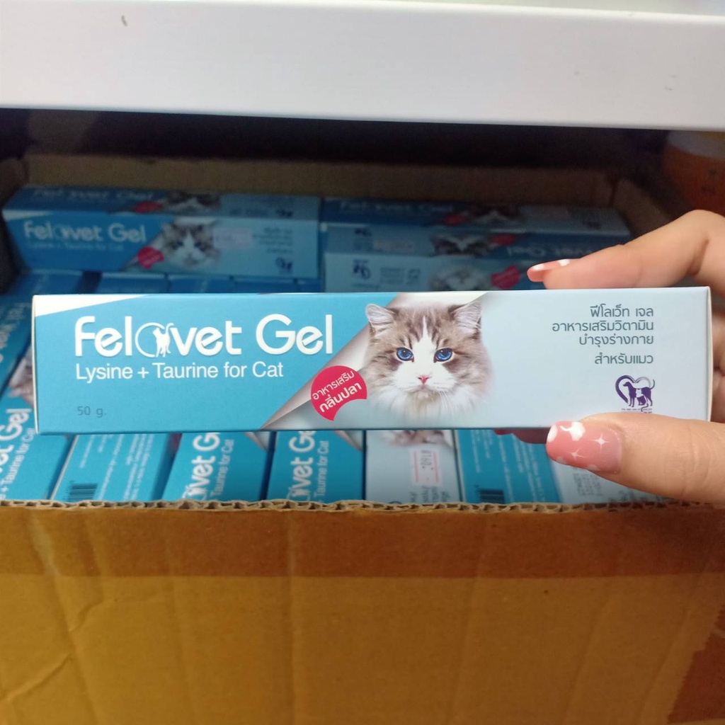 felovet-gel-เจลอาหารเสริมวิตามินแมว-บำรุงร่างกาย-เสริมภูมิแมว-50g