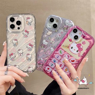 เคสโทรศัพท์มือถือ ลายการ์ตูนเฮลโลคิตตี้น่ารัก 3D ลูกฟูกสเตอริโอ พร้อมช่องใส่บัตร สําหรับ IPhone 13 15 11 14 12 Pro MAX XR 7Plus 6 8 6S Plus X XS MAX SE 2020