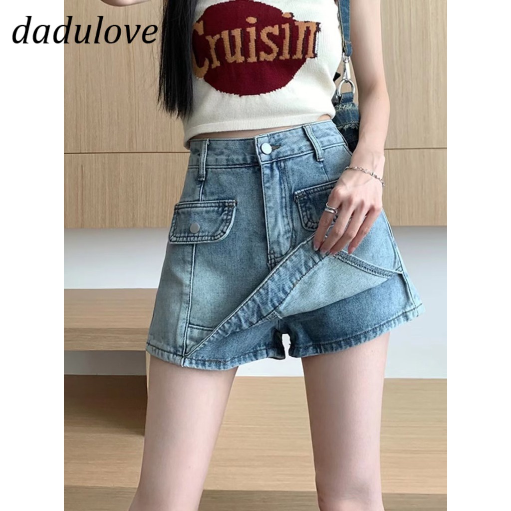 dadulove-new-american-ins-high-street-retro-denim-skirt-niche-high-waist-a-line-skirt-bag-hip-skirt