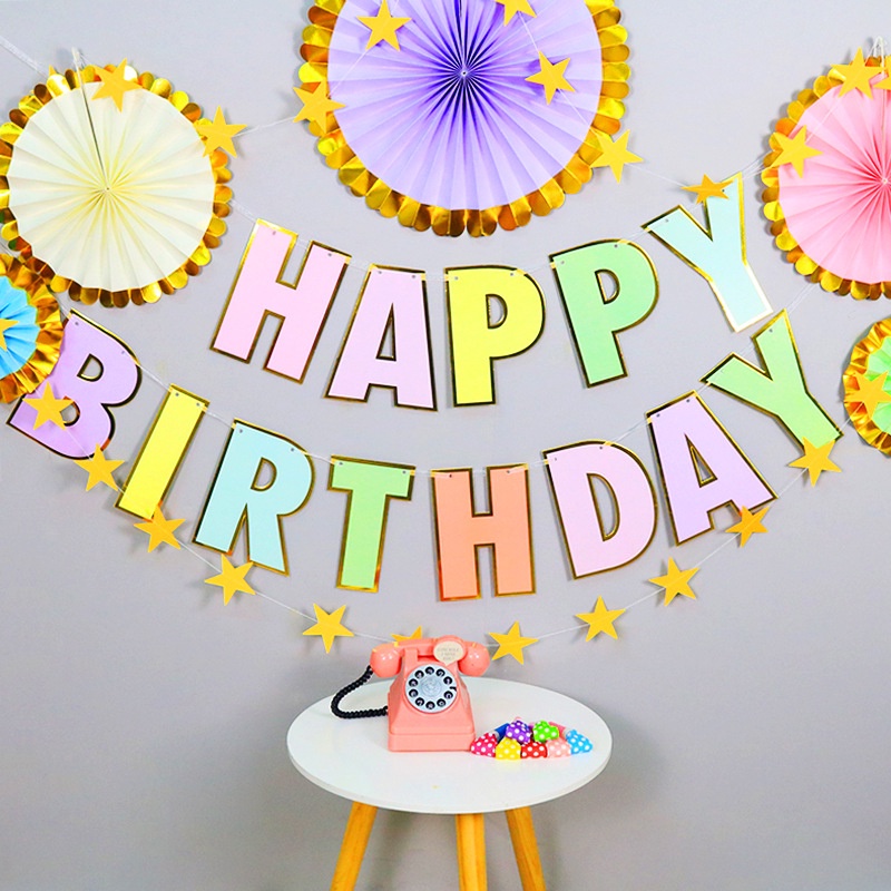 แบนเนอร์-สีมาการอง-สุขสันต์วันเกิด-1-ขวบ-สําหรับตกแต่งปาร์ตี้วันเกิดเด็กผู้ชาย-และเด็กผู้หญิง-1-ชุด
