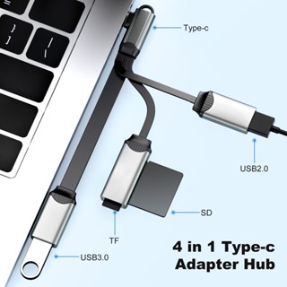 Rich2.br 4 in 1 ฮับแยกสายเคเบิล Type C อะลูมิเนียมอัลลอย 10Gbps อเนกประสงค์ สําหรับแล็ปท็อป