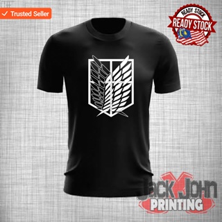 [S-5XL][AOT004] เสื้อยืด ผ้าฝ้าย 100% พิมพ์ลาย ATTACK ON TITAN [ shingeki no kyojin ]