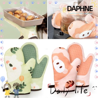 Daphne ถุงมือผ้าฝ้าย ป้องกันน้ําร้อนลวก สําหรับเตาอบ เค้ก