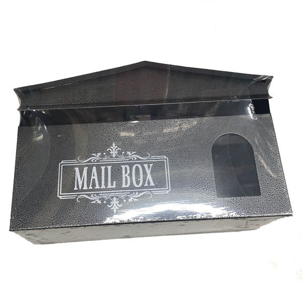 ตู้รับจดหมายทรงนอน-กล่องรับความคิดเห็น-mail-box-มีช่องกระจกใส-สีเทา