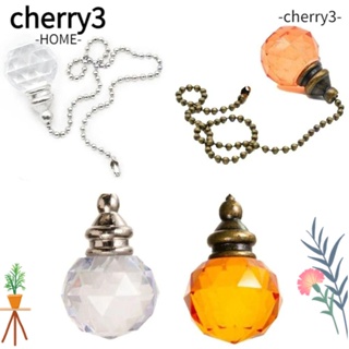 Cherry3 สายโซ่ดึงสวิตช์ไฟ ประดับคริสตัล สําหรับพัดลมติดเพดาน บ้าน ห้องน้ํา