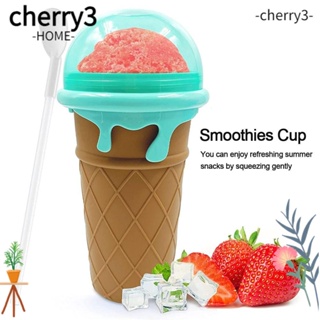 Cherry3 ถ้วยบีบไอศกรีม สมูทตี้ ทําไอศกรีม ทําสมูทตี้ แช่แข็งเร็ว DIY