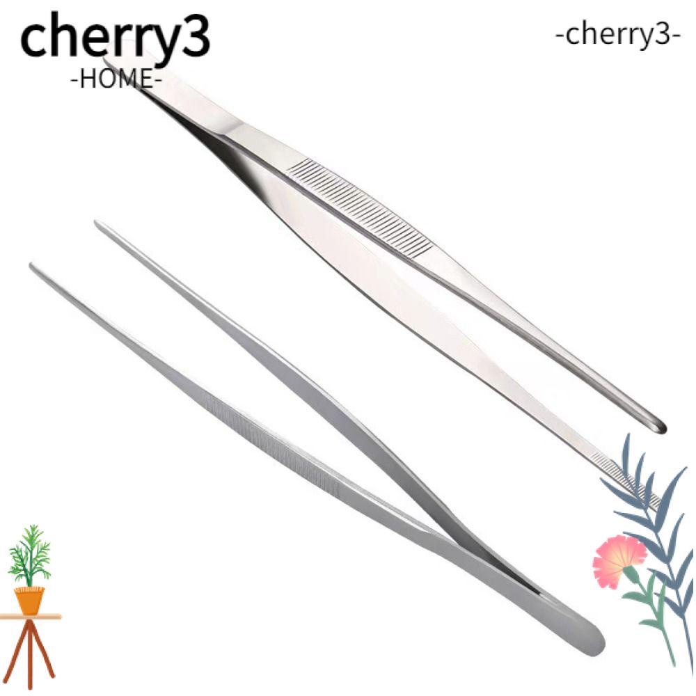 cherry3-ชุดแหนบทําอาหาร-สเตนเลส-12-นิ้ว-2-ชิ้น-สําหรับตกแต่งห้องครัว-2-ชิ้น