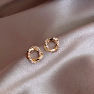HONGXINJIE  ต่างหู เงินแท้ต่างหู 1 บาท ส่ง ฟรี 2023 HOTSALE เทรนด์แฟชั่น ความเรียบง่ายในบรรยากาศ 080341
