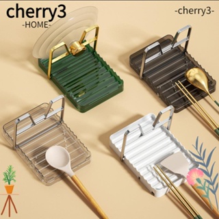 Cherry3 ถาดวางช้อน ฝาหม้อ พลาสติก ทรงสี่เหลี่ยมผืนผ้า พับได้ กันลื่น สีดํา ขาว สําหรับทําอาหาร 2 ชิ้น