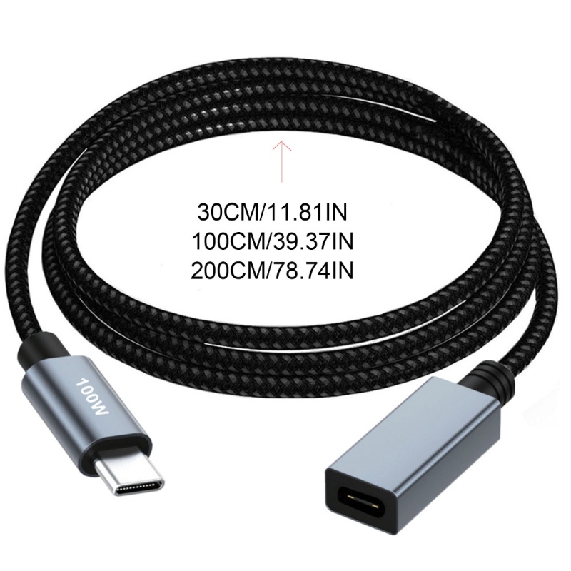 cre-สายเคเบิลต่อขยาย-usbc-480gbps-100w-usb-type-c-ตัวผู้-เป็นตัวเมีย-ไนล่อน-ชาร์จเร็ว